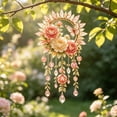 thumbnail image 4 of Crystal Dream Catcher, Boho Moon Sun Dream Catchers for Adults, Handmade Crystal Dreamcatcher Wall Hanging, Bedroom Living Room Window Garden Decor (Pink-C), 4 of 7
