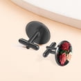 thumbnail image 6 of Rose Men's Stainless Steel Cufflink Set for Formal Attire, 6 of 6