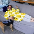 thumbnail image 3 of Wearable Oversized Blanket,White Chicken Yellow Chick Pattern Wearable Blanket Hoodie for Adults,Cozy Hooded Blankets with Super Pockets,Super Warm Fuzzy Pullover for Women & Men, 3 of 6