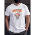 thumbnail image 1 of T-Shirt de Basketball Graphique pour Hommes 100 % Polyester - Col Rond avec Design Géométrique Légèrement Extensible, Coupe Régulière Vêtements de Sport pour Adultes pour l'Été Décontracté Fête des Pères, Fête des Mères, Nouvel An, Festival de Printemps, 1 of 5