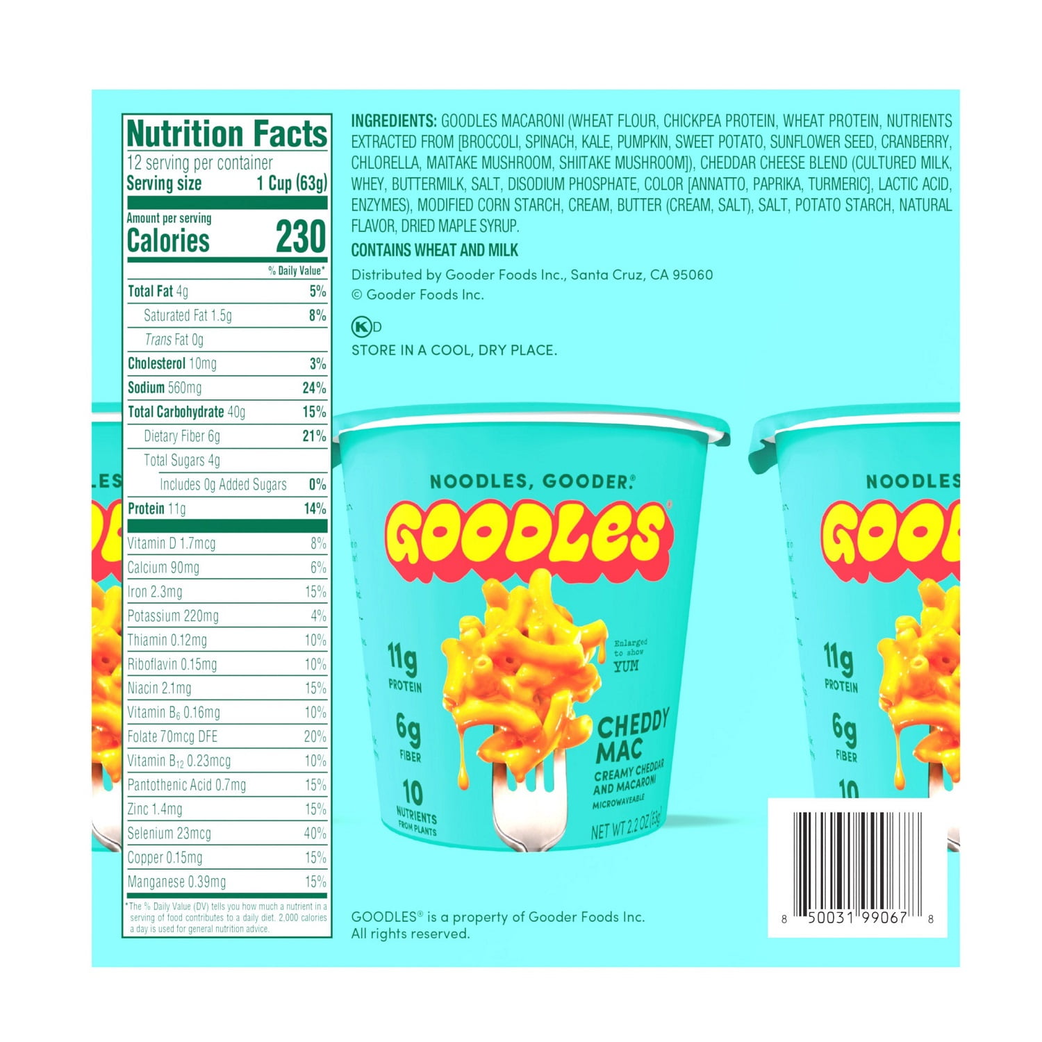 Goodles Cheddy Mac Mac & Cheese Cups, 2.2 Ounce (Pack of 12)