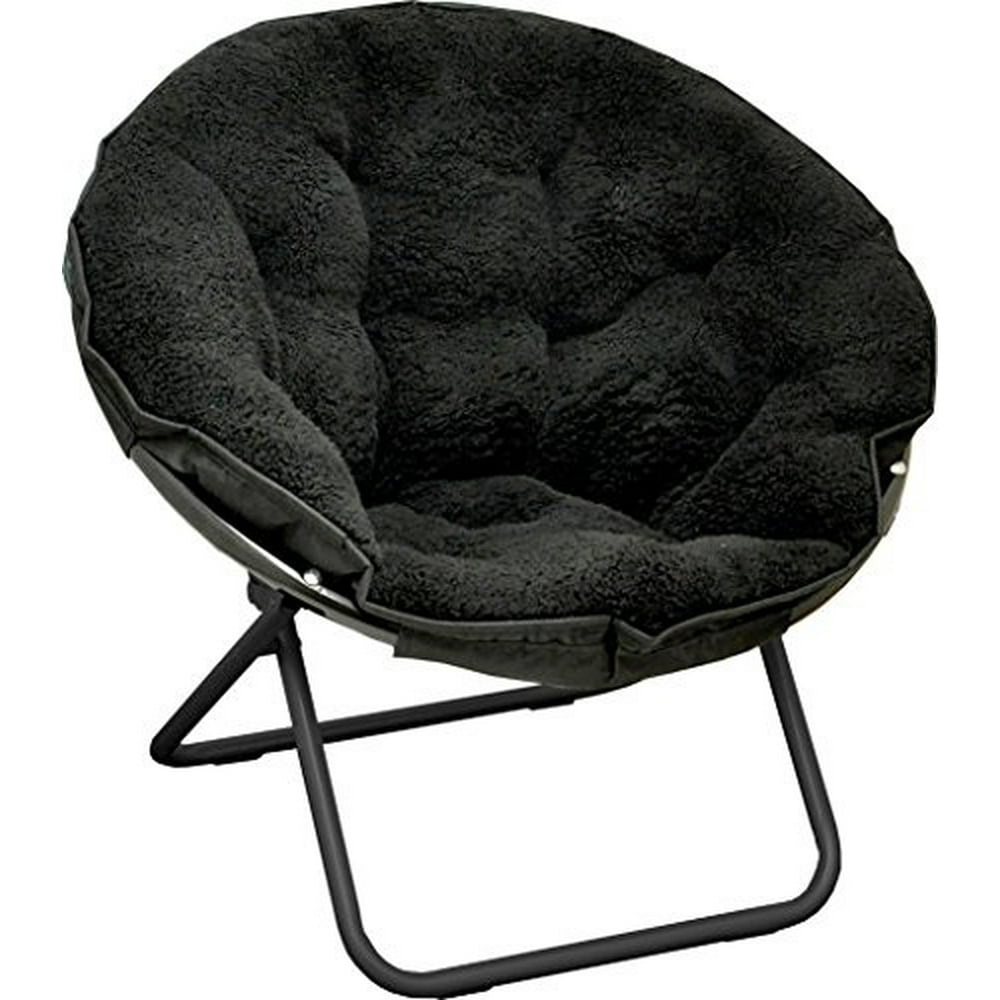 Urban Shop Sherpa Saucer Chair, Black