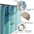 thumbnail image 5 of Teal Blue Shower Curtain, Teal Blue Brown Ombre Aqua Beach Waves Ocean Modern Bathroom Curtain Home Decor Waterproof Fabric Machine Washable with 6PCS Hooks,36" Wx72 L, 5 of 6