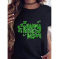 thumbnail image 1 of St. Patrick's Day Clover & Letter Print T-Shirt - Soft Cotton, Casual Fit with Drop Shoulder Sleeves, 1 of 7