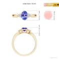thumbnail image 4 of ANGARA Natural Oval Tanzanite Split Shank Ring with Trio Diamonds in 14K Yellow Gold for Women (Size-7x5mm) | December Birthstone, Anniversary, Jewelry Gift for Women | Natural Tanzanite Ring, 4 of 9