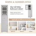 thumbnail image 6 of KOFUN Tall Bathroom Cabinet with Adjustable Shelf, Freestanding Linen Tower Bathroom Storage Cabinet with Drawer and 2 Doors, MDF Board, Acrylic Door, Tall Slim, White, 6 of 7