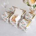 thumbnail image 5 of Efavormart 25 Pack White Pink Peony Flowers Print Paper Gift Boxes with Gold Edge, Cardstock Party Shower Candy Favor Boxes - 3"x3"x3", 5 of 11
