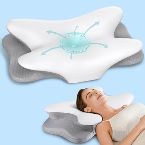 Ergonomic Contour Pillow for Neck Pain Relief - Cooling Memory Foam Cervical Support Pillow for Side, Back, and Stomach Sleepers, Orthopedic Bed Pillow for Enhanced Sleep Comfort