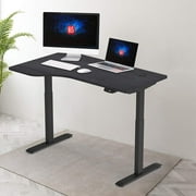 Hi5 L-Shaped (140 x 83cm) Electric Height Adjustable Left Handed Standing Desk for Home Office Workstation (Black top/Black Frame)