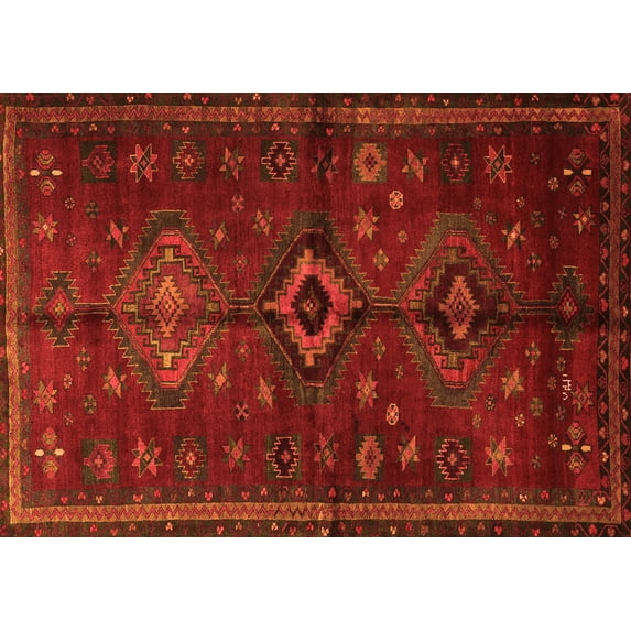 Ahgly Company Indoor Rectangle Persian Orange Traditional Area Rugs, 5' x 8'