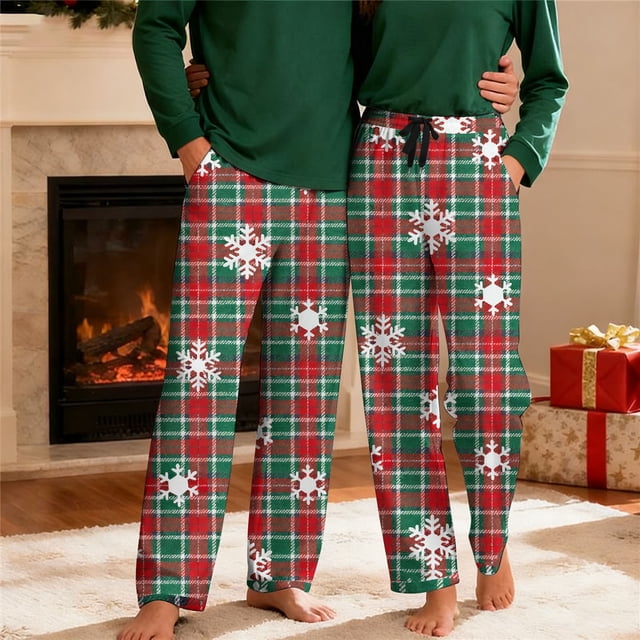 Pantalones de pijama largos para hombre, informales, con estampado a cuadros, holgados, deportivos, elásticos, rectos, vintage, con bolsillos