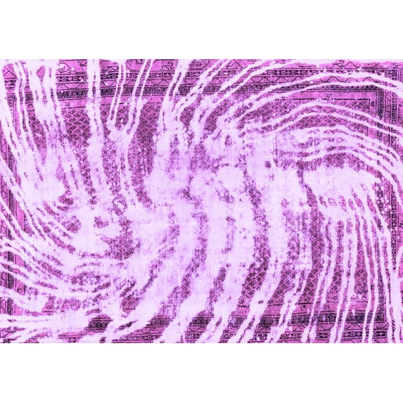 Ahgly Company Indoor Rectangle Abstract Purple Modern Area Rugs, 3' x 5'