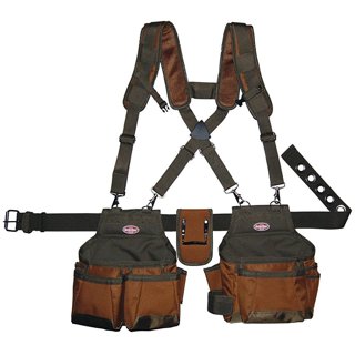 Bucket Boss Sling Pack Tool Bag with 24 Tool Pockets, in Grey, 65160