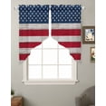 thumbnail image 2 of Wooden American Flag Swag Valances for Windows, Independence Day Star Striped Flag Rod Pocket Sheer Valances for Small Windows, Swag Toppers Light Filtering for Kitchen Living Room 2 Panels 36''x36'', 2 of 6