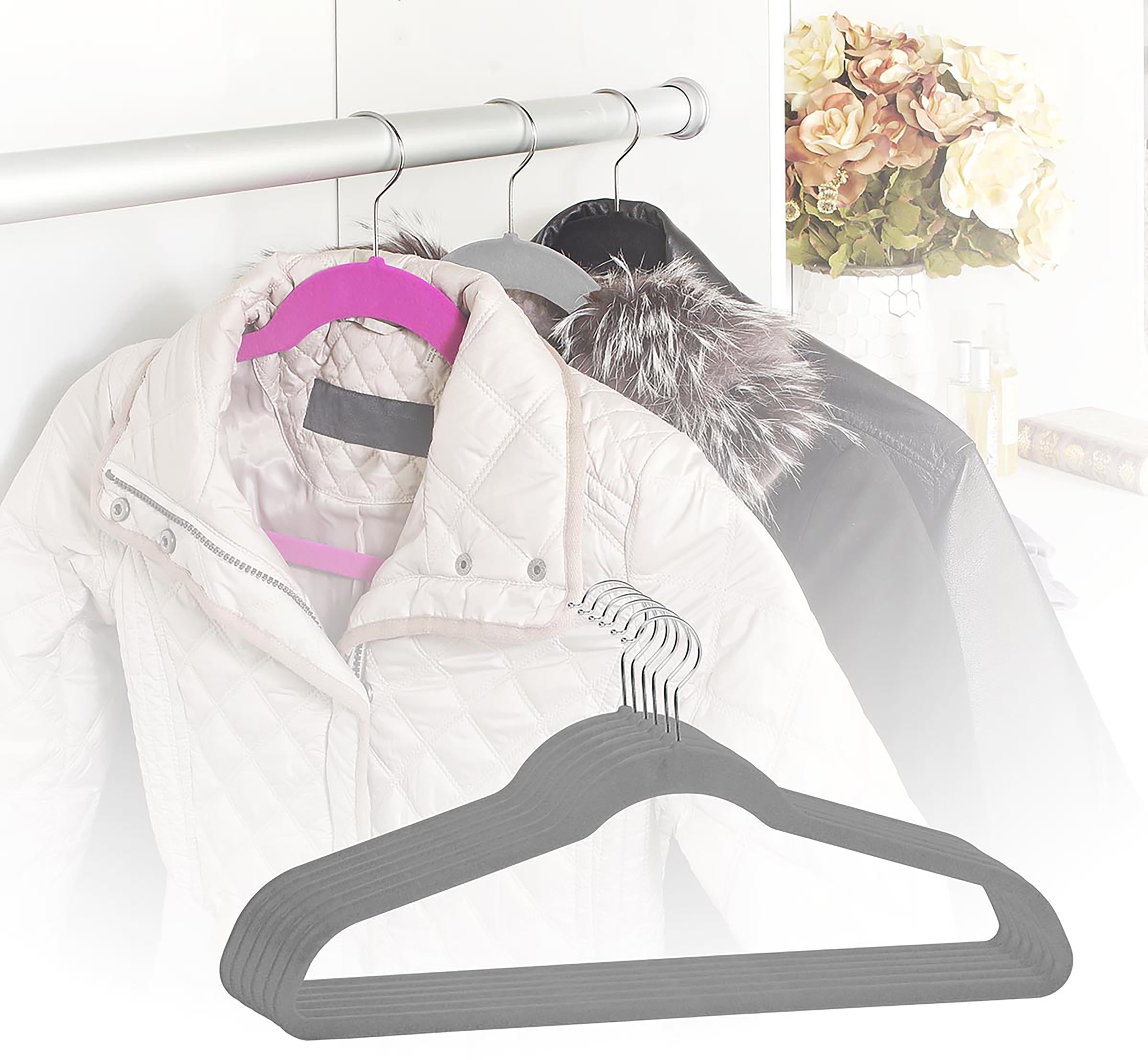 6 PACK Extra Wide Coat Hanger Suit Clothing Gray 10 Lbs Capacity Heavy Jacket 21