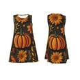thumbnail image 7 of Uemuo Autumn Pumpkin Leaves Pattern Women’s Sleeveless Dress – Casual Summer A-Line Dress, Stylish and Comfortable Sundress for Hot Weather, 7 of 7