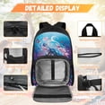 thumbnail image 3 of Yspwyqan Galaxy Floral Sea Turtle Backpack Set With Lunch Box Pencil Case Girls, 4Pcs Kids Backpack Set for School, Lightweight Fits 14" Laptop Trendy Daypack for High School Travel, 3 of 7