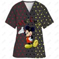 thumbnail image 3 of Ropa de enfermería navideña con estampado de dibujos animados de Minnie y Mickey Mouse, camisetas de mujer, uniforme de trabajo de manga corta para mascotas, camisa de disfraz, 3 of 5