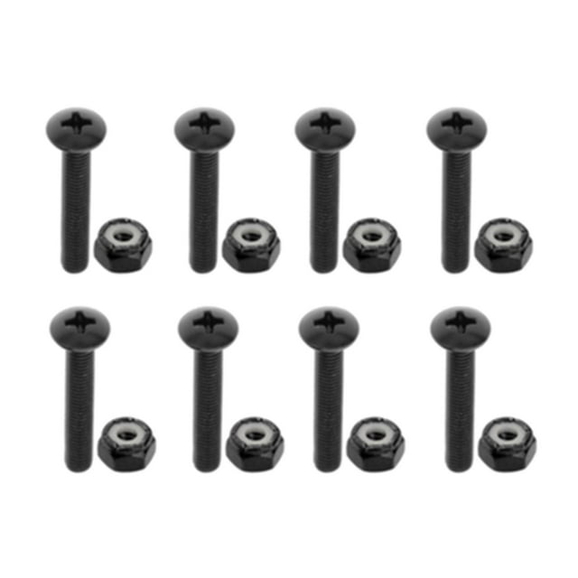 Reemplazo Longboard monopatín camión montaje tornillos Accesorios Black_35mm_8pcs Cola tornillos para patineta