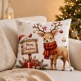 thumbnail image 4 of MYUNNIL Christmas Decorative Throw Pillow Covers, 18 x 18" Farmhouse Soft Reindeer Printed Washable Fabric Cushion Case with Hidden Zipper for Sofa Bedroom Office Decor, 4 of 5