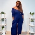 thumbnail image 3 of Womens Plus Size Low Shoulder Wideleg Jumpsuit, 3 of 4