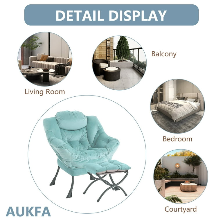 Free Shipping! Aukfa Accent Chair with Ottoman,Lazy Lounge Free Shipping! Aukfa Accent Chair with Ottoman,Lazy Lounge