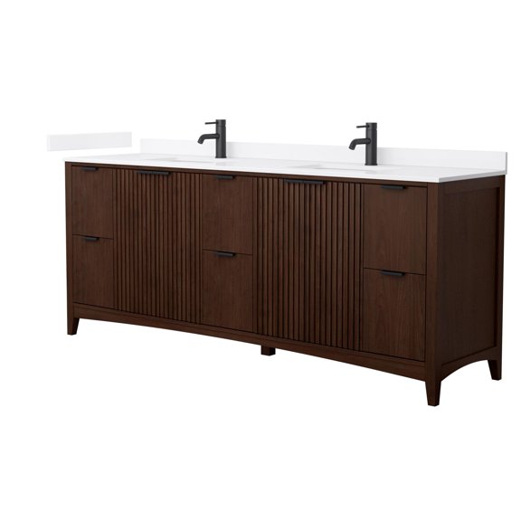 Wyndham Collection WCF919184DDBWQUNSMXX Palmilla 84" Free Standing Double Basin Vanity Set