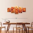 thumbnail image 3 of Elephant Stock Summer Poppies Wall Art - Horizontal Multi Panel Canvas - Living Room Wall Decor - Abstract Multi Panel - Orange And Gold Decor By Silvia Vassileva - 74" x 34", 3 of 8
