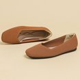 thumbnail image 4 of Zapatos planos de punto para mujer zapatos planos con punta cuadrada antideslizantes transpirables para viajes al aire libre, 4 of 8