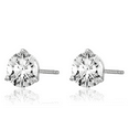 thumbnail image 3 of 14K Solid White Gold Round Lab Diamond Stud Earrings, 3 of 10