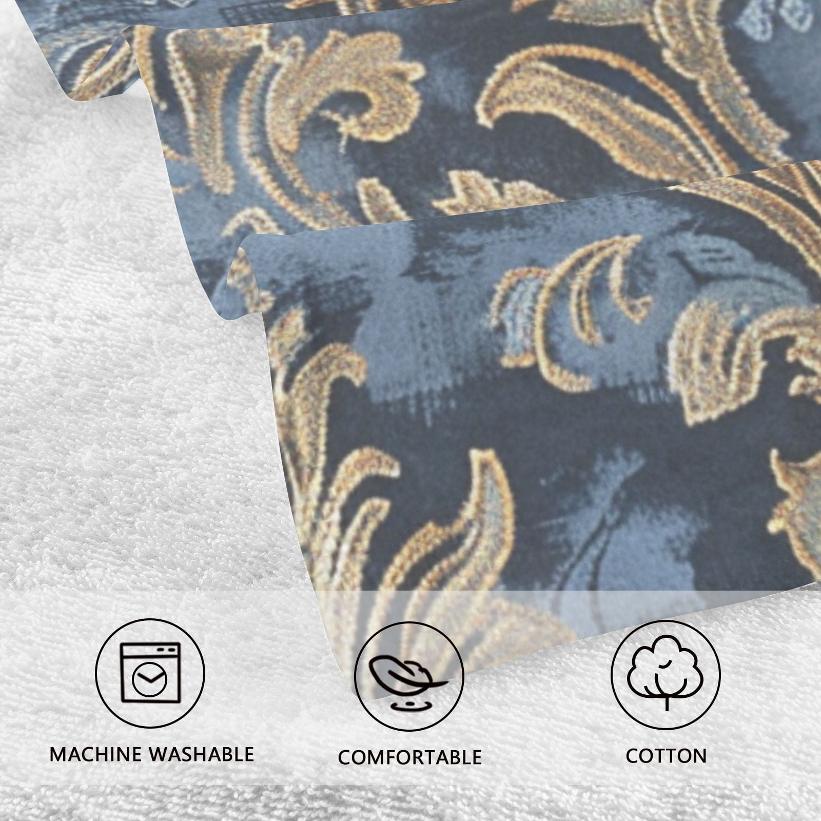 Boho Floral Hand Towels Cotton Bath Towels Large Face Towels Absorbent for Bathroom 2 Packs