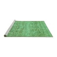 thumbnail image 2 of Ahgly Company Machine Washable Indoor Rectangle Oriental Turquoise Blue Traditional Area Rugs, 7' x 9', 2 of 4