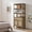 Natural Oak, variant on SICOTAS 68.5" Tall Rattan Bookshelf with Large Drawer & 2 Doors, Boho 5-Tier Bookcase with Adjustable Shelf, Display Storage Shelves for Living Room, Home Office, Natural Oak