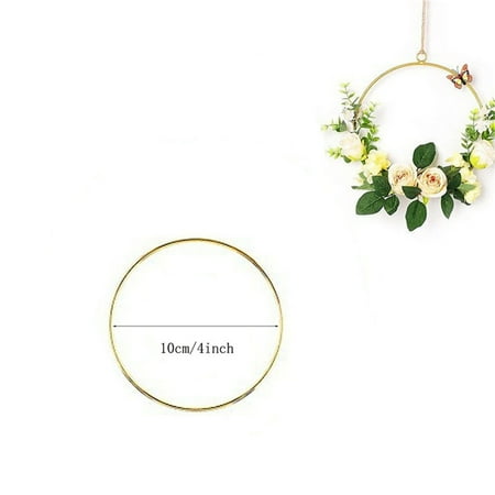 Zzbeans Metal Hoops, Sturdy Metal Rings for DIY Crafts, Gold Metal Hoops for Macrame Wreaths Dream Catchers, Wall Hanging Ring for Wedding Garland Floral Decor, Gold