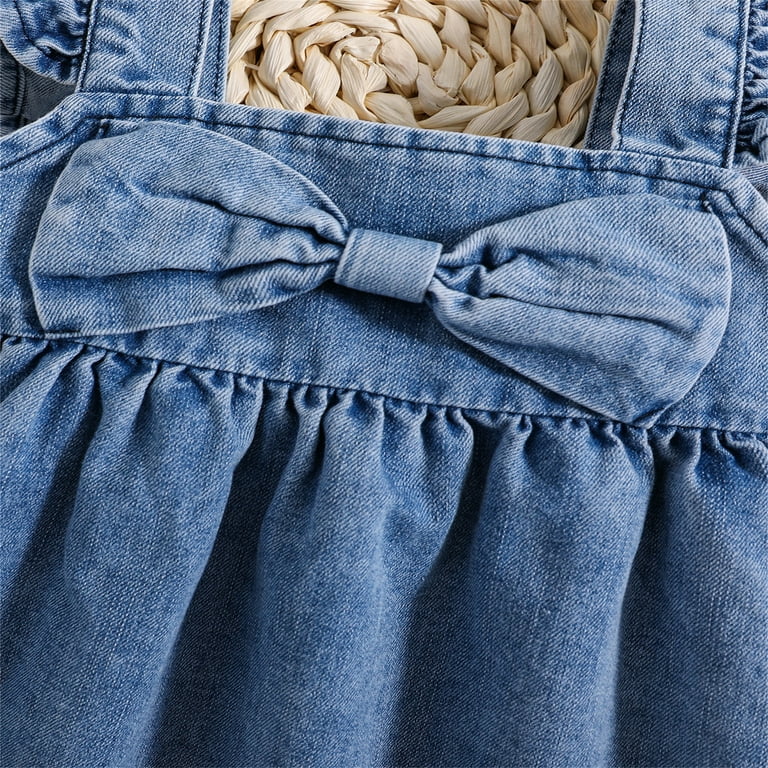 denim dress toddler Aztec Long Sleeve (2T-5T) 3T Short puff sleeves with elasticized cuffs Cat & Jack - Brandclub