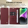 thumbnail image 6 of for iPhone 7 / 8 / SE 2020 / SE 2022 Wallet Case with RFID Blocking Credit Card Holder,Classic Vegan PU Premium Leather Folio Magneitc Flip Kickstand Shockproof Cover Phone case,Winered, 6 of 11