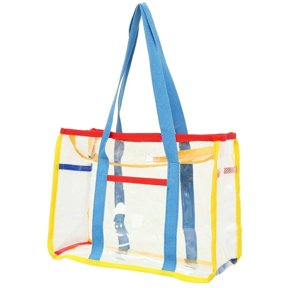 KALLORY 1Pcs Compact Beach Tote with Transparent Design for Students and Travelers Outdoor Use
