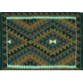 thumbnail image 1 of Ahgly Company Indoor Rectangle Oriental Turquoise Blue Traditional Area Rugs, 7' x 10', 1 of 4