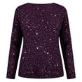 thumbnail image 5 of oqasdz Sweatshirt for Women Sequin Drop Shoulder Long Sleeve Performance Festival for V Neck Interior Comfort Cozy Casual Outdoor, 5 of 5