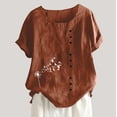 thumbnail image 2 of LYXSSBYX Clearance Plus Size Womens Shirts Women's Summer Casual Short Sleeve Printing Loose Shirt Tops, 2 of 5