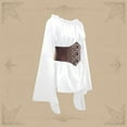 thumbnail image 3 of SWSMCLT Women's Acting 2 Piece Colonial Billowy Renaissance Victorian Outfits Elastic Bunched Off Shoulder Blouse Top White 12, 3 of 5