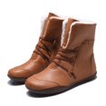 thumbnail image 1 of Zapatos de mujer Punta redonda Tacones bajos Cómodos Cálidos Casuales Gruesos Fleece Cordones Botines de nieve Wmkox8yii shkj830, 1 of 4