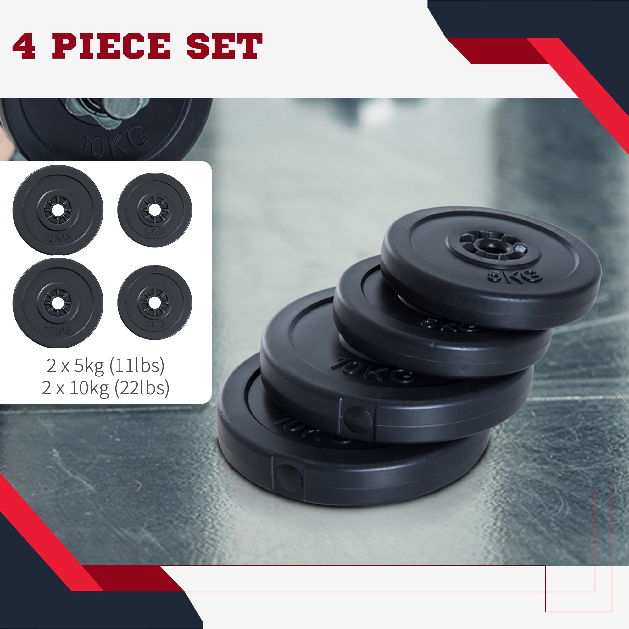 Disque pour haltère Physionics ® Disques de Poids - Set de 2 x 15 kg