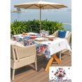 thumbnail image 5 of Outdoor Tablecloth with Umbrella Hole for Patio/Picnic/Party/Camping, Independence Day Floral Waterproof Table Cloth Rectangle Table Cover Washable, Red Blue Roses Patriotic (60"x 84"), 5 of 8