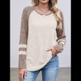 thumbnail image 4 of Sudadera de Larga para Mujer, con Bloques de Color, Informal, para Otoño. Caqui S, 4 of 7