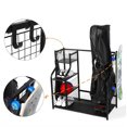 thumbnail image 4 of Tignapoo Black Metal Golf Bag Holder - No Wheels, Golf Club Storage Rack, Practice Equipment Stand, Compact Design (37.6 x 16.0 x 34.5 in), 4 of 6