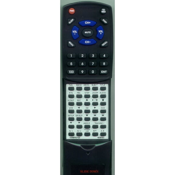 Replacement Remote for MEMOREX HS-R669PB-GY-320, HSR669PBGY320, RTHSR669PBGY320, MVD4544