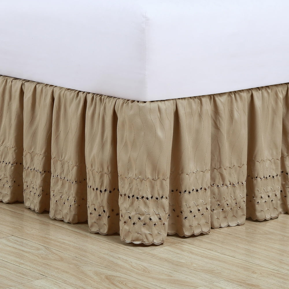 Fresh Ideas California King Ruffles Eyelet Bed Skirt, 1 Each Walmart