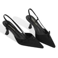 thumbnail image 4 of RONILURN Women's Pointed Toe Low Heel Pumps Closed Toe Rhinestone Ankle Strap Bowknot Comfort Bridal Wedding Party Dress Shoes, 4 of 9