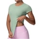 thumbnail image 1 of Camiseta de Yoga de Manga Corta para Mujeres con Cintura Slim Fit, Transpirable Deportes para Correr Gimnasio de Entrenamiento, 1 of 8